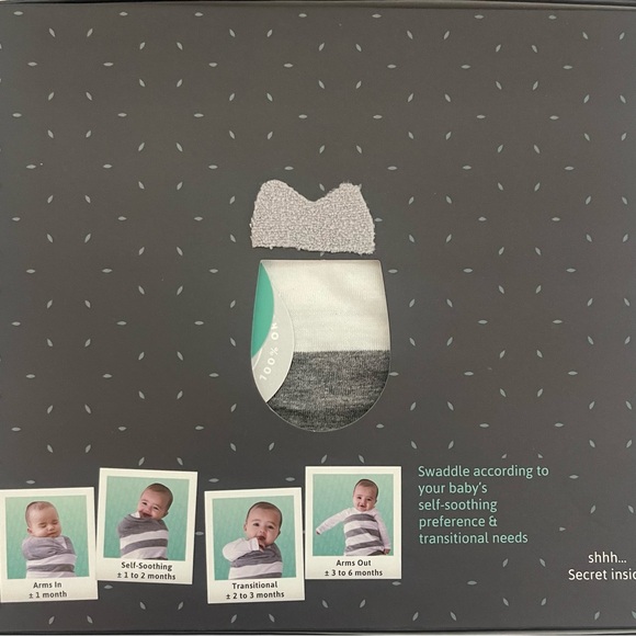 Swado Classic Adjustable Swaddle in Gray And White Organic Cotton Size M NWT - Picture 2 of 9